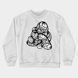 Abstract Shape With Flower Petals Doodle Art Crewneck Sweatshirt